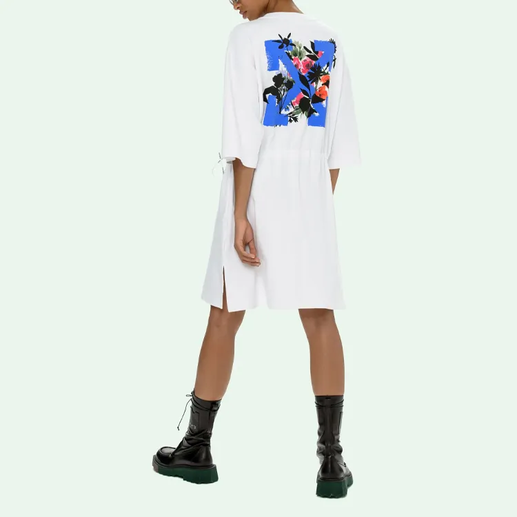OFF WHITE SS21 Short Sleeved Dresses Women's White-6