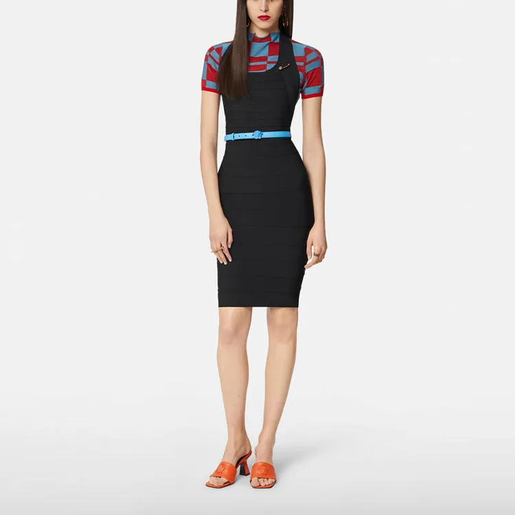 VERSACE Sleeveless Dresses Women's Black-1
