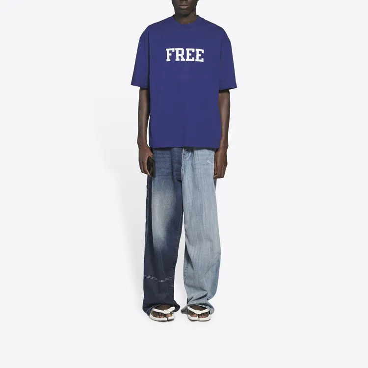 Balenciaga T Shirt Men's Dark Blue-2