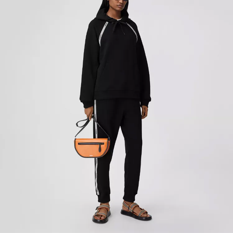 Burberry Logo Tape Hoodie 'Black'-3