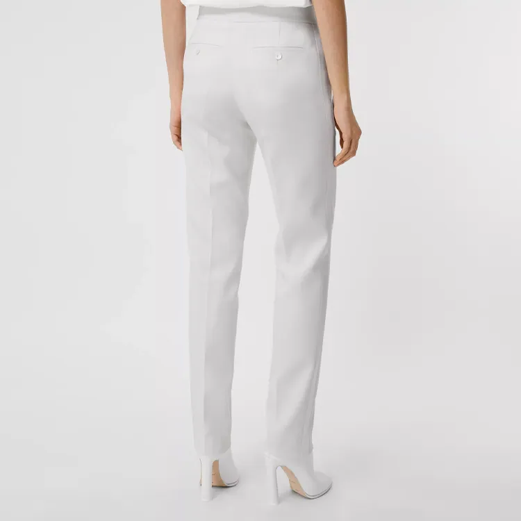 Burberry SS21 Casual Pants Women's Glossy White-3