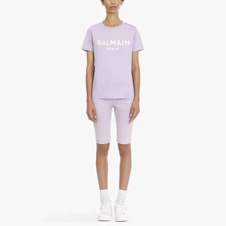 BALMAIN T-Shirts Women's Light Purple-1