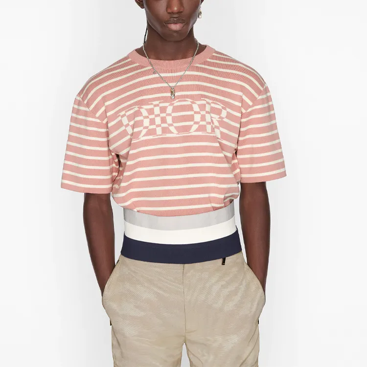 DIOR Quarterly New Products T Shirts Men Pink-4