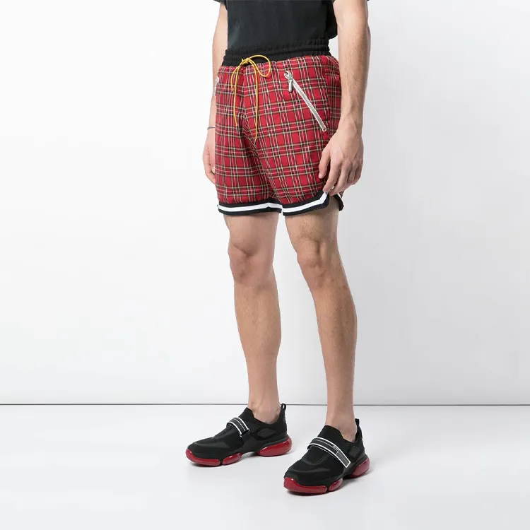 RHUDE Basketball Shorts Men Black Red-3