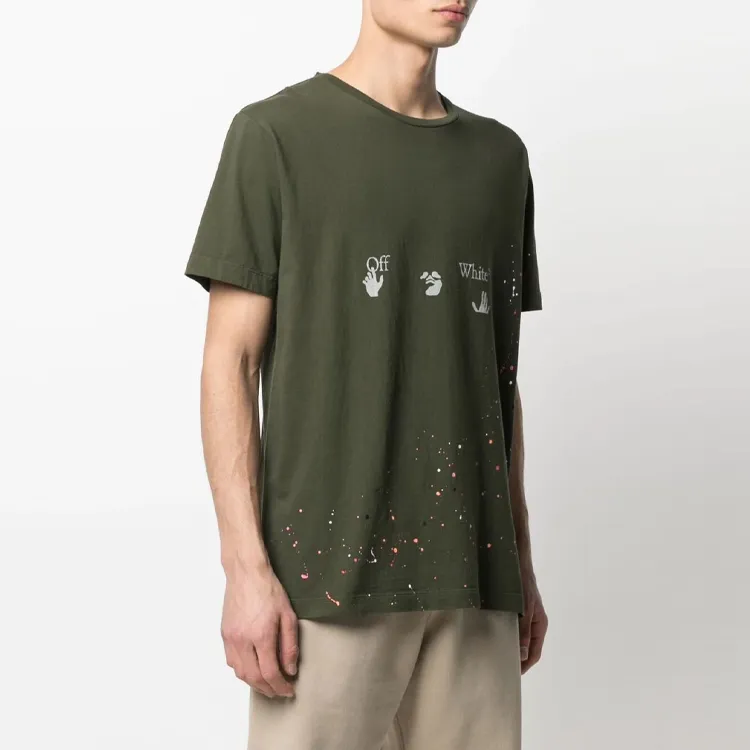 OFF WHITE Paint Splatter T shirt-3