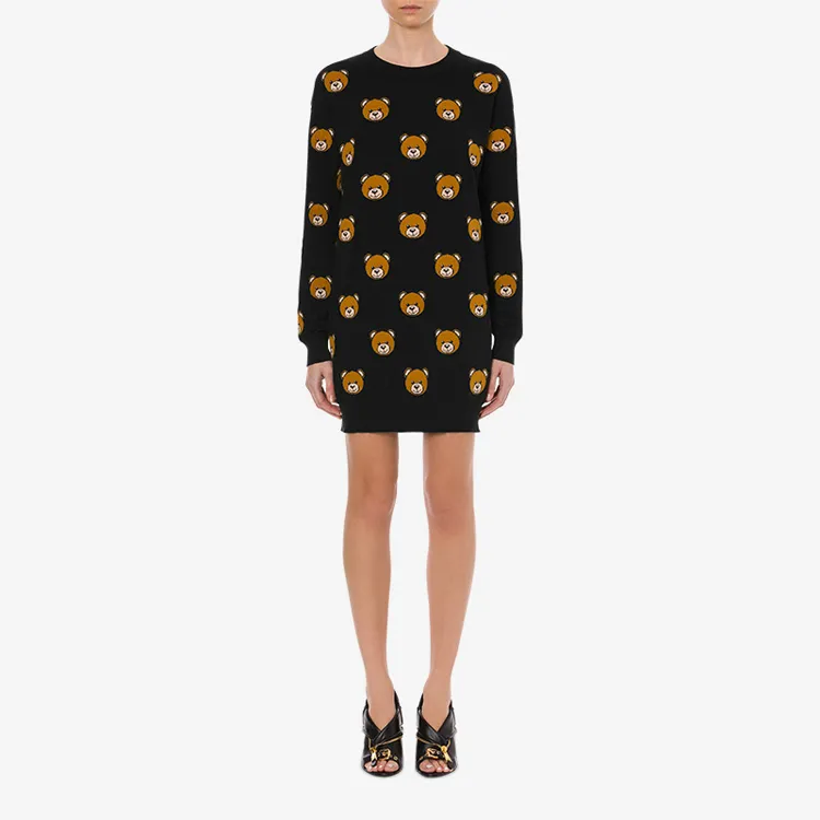 MOSCHINO Long Sleeved Dresses Women's Black-1