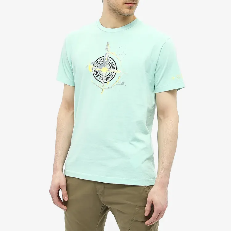 STONE ISLAND T Shirt Men's Aqua Green-1