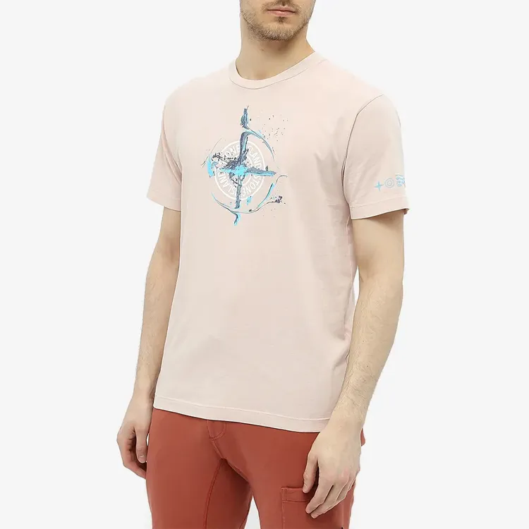 STONE ISLAND T Shirts Men Pink-1