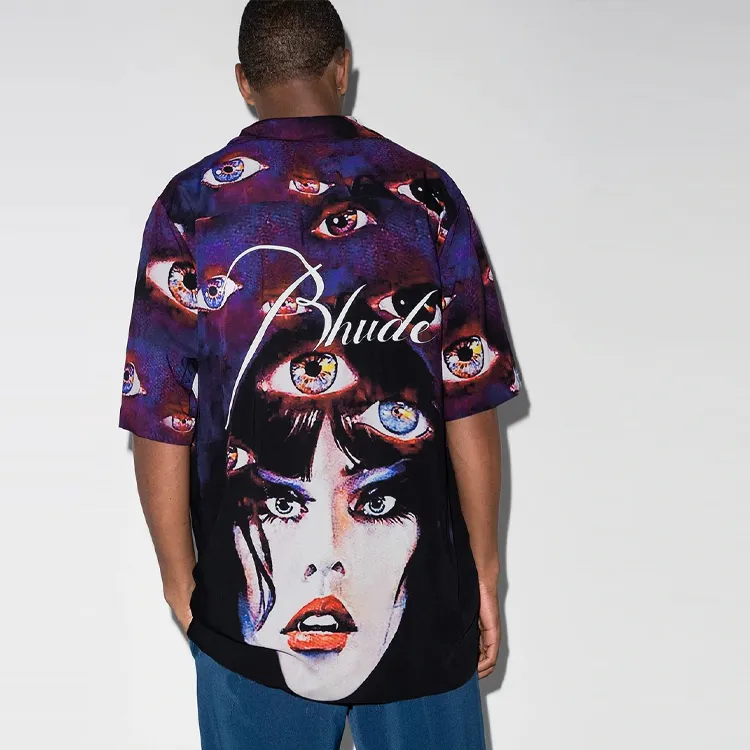 RHUDE Eyes Button Down Shirt-2