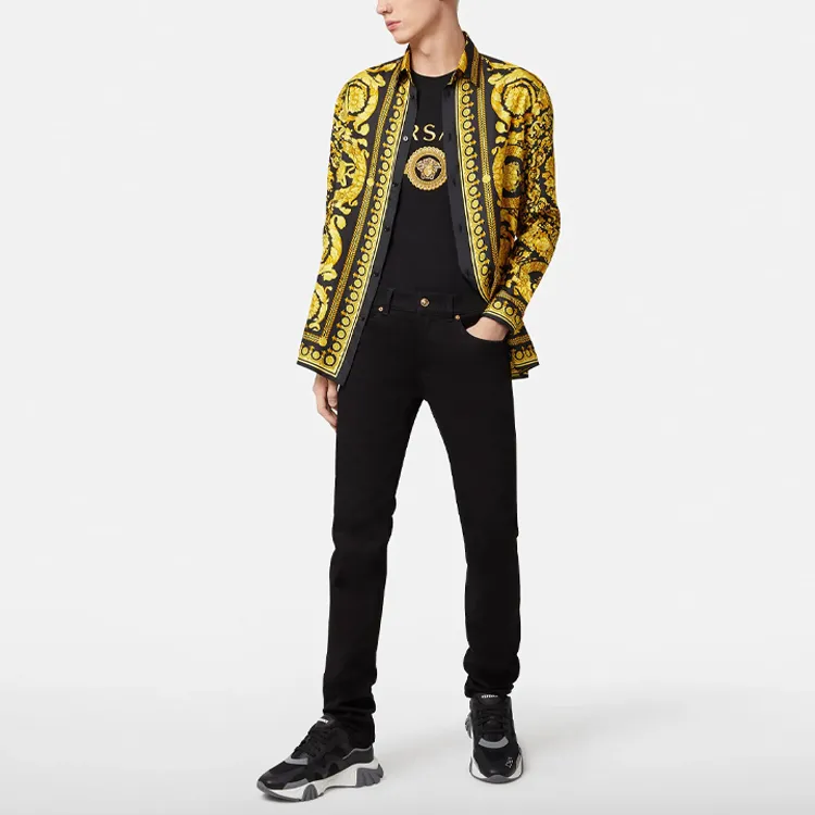 VERSACE Embroidered Medusa Logo T Shirt-2