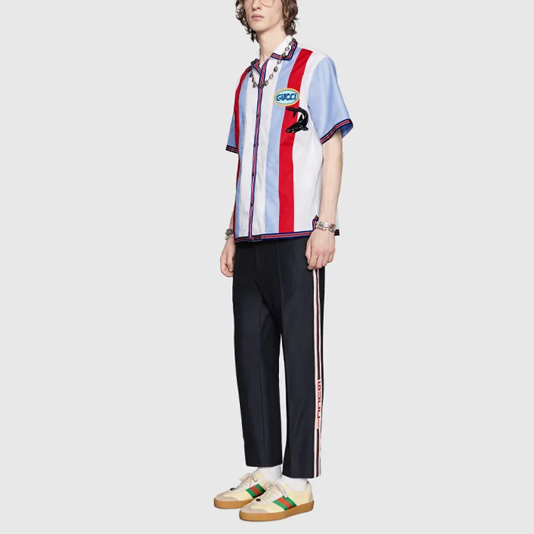 GUCCI Knitted Sports Pants Men's Dark Blue-4