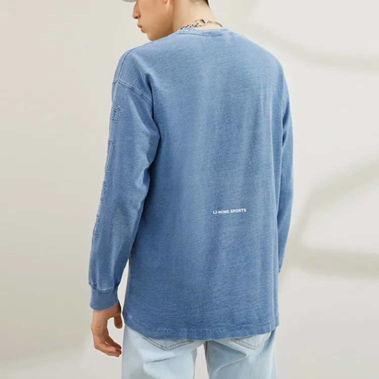 LiNing Sports Fashion Collection Sweatshirts Men Denim Blue-2