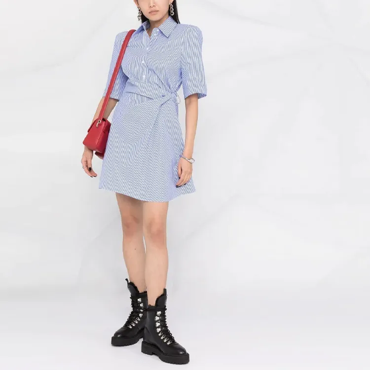 OFF-WHITE SS21 Short-Sleeved Dresses Women's Blue-1