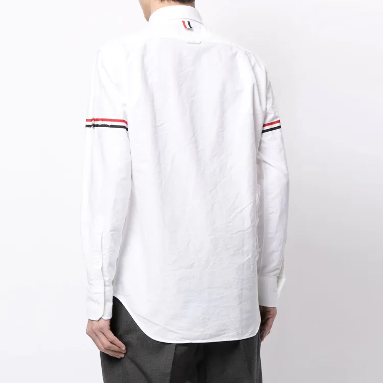 THOM BROWNE Armband detail Seersucker Cotton Shirt-3