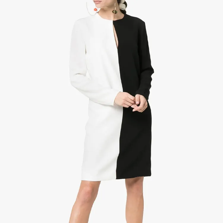 Givenchy Long Sleeved Dress Women's Black White-2
