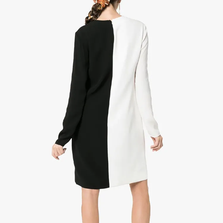 Givenchy Long Sleeved Dress Women's Black White-3