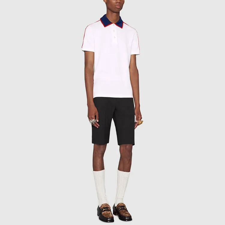 GUCCI Cotton Polo With GUCCI Stripe-4