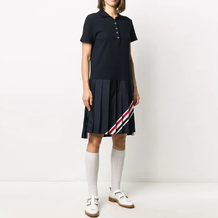 THOM BROWNE· Short Sleeved Dress Women's Black-4