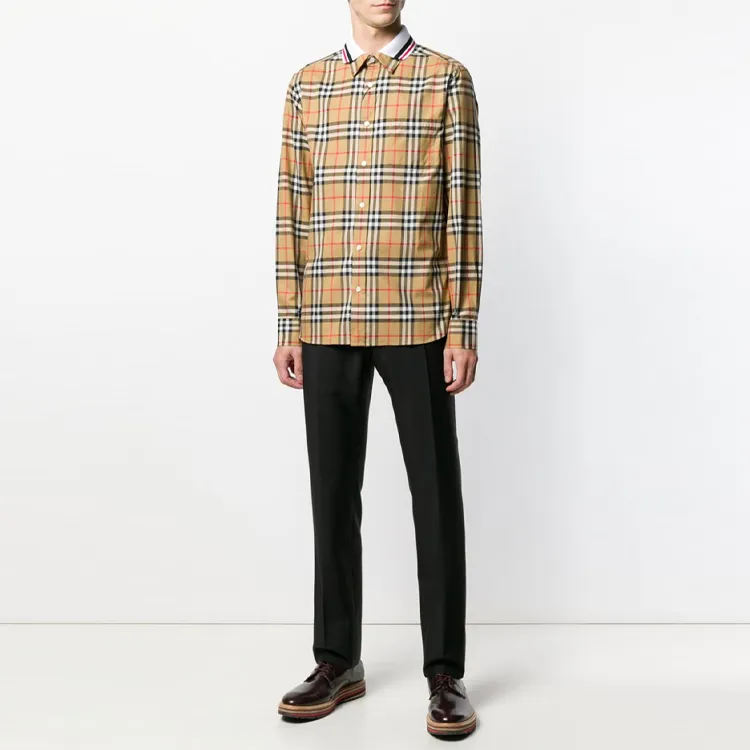Burberry Shirts Men Beige-5