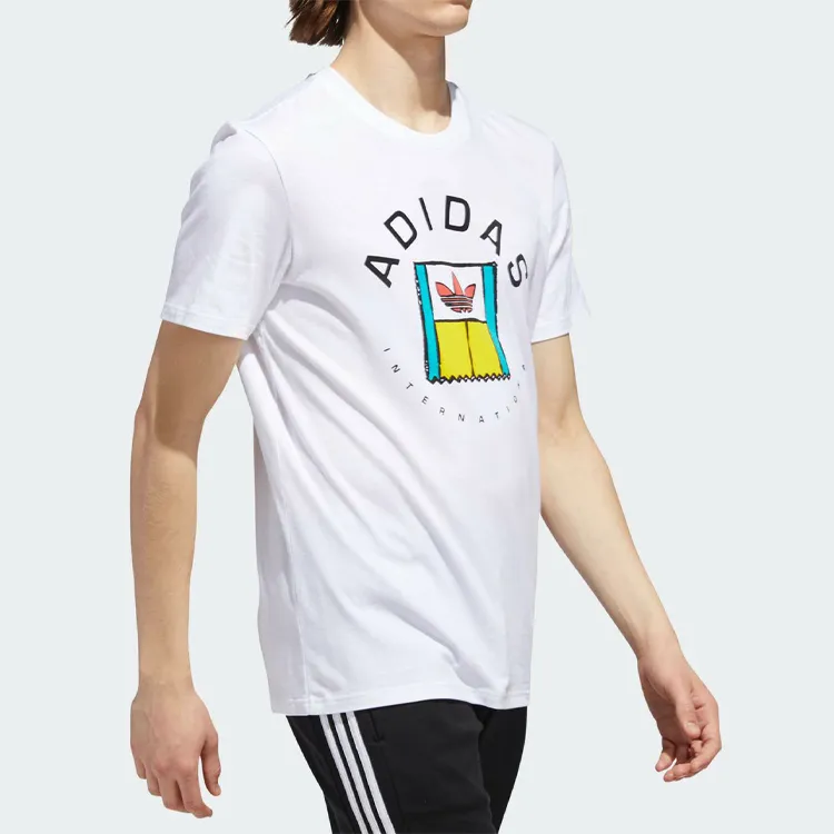 Adidas Originals Clover Series T Shirts Men White-4