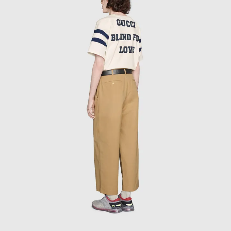 GUCCI SS21 Men Alphabet Pattern Loose Short Sleeve T-shirt White-3