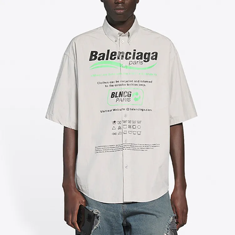 Balenciaga Shirts Men Gray-3