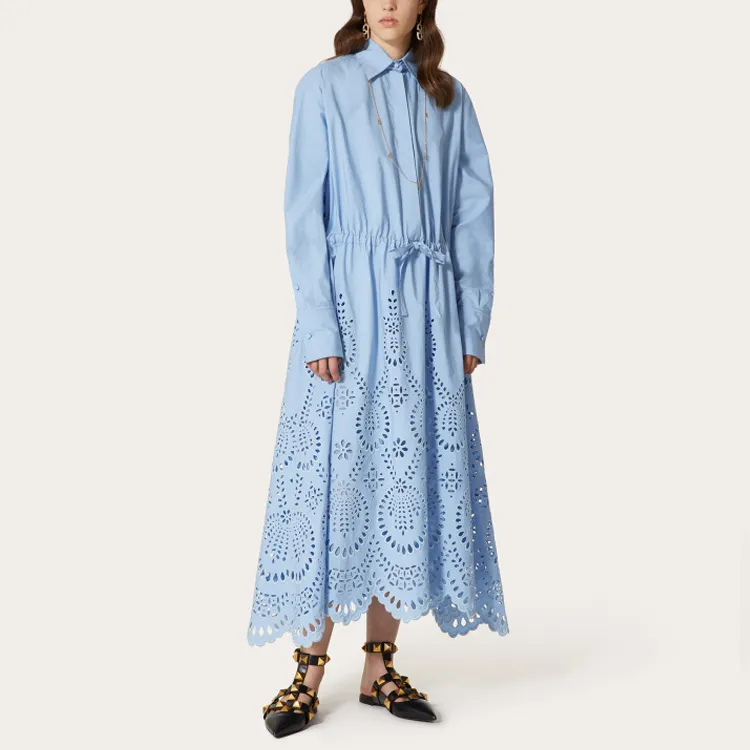 Valentino Long-Sleeved Dresses Women's Blue-1
