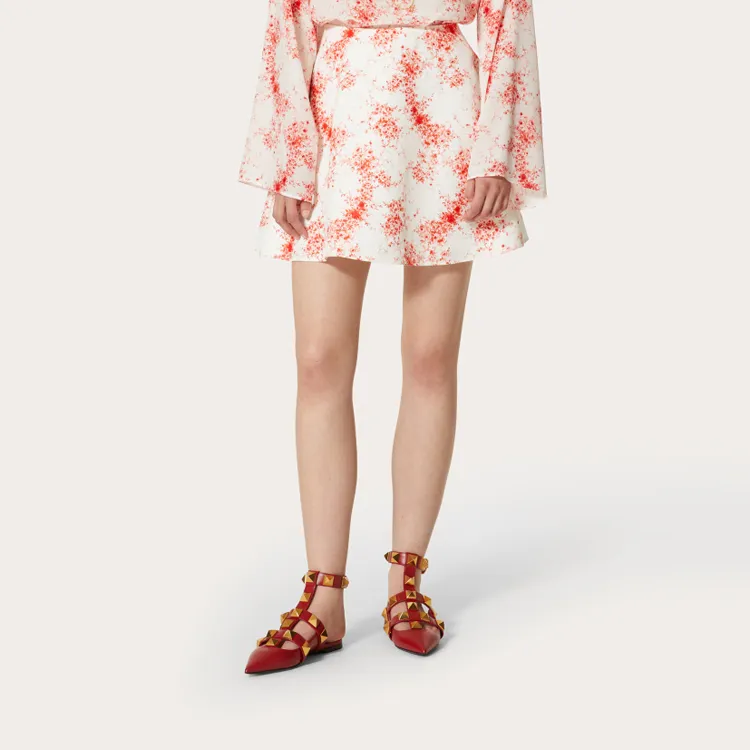 Valentino SS21 Casual Short Skirts Women's Red-1