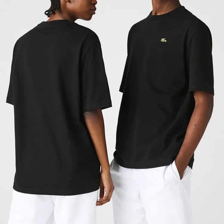LACOSTE Drop Shoulder Sleeve T Shirt Unisex Black-3