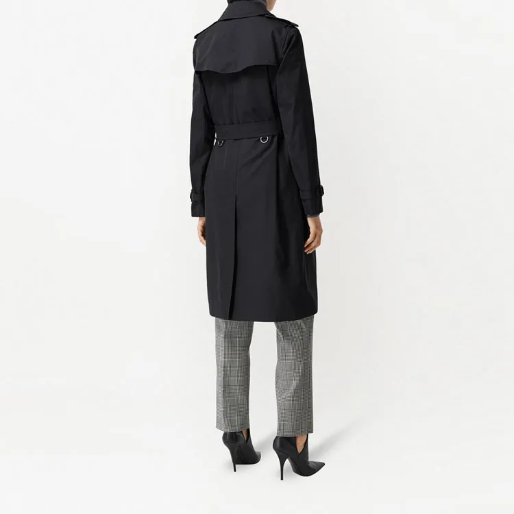 Burberry Trench Coats Women's Blue-3