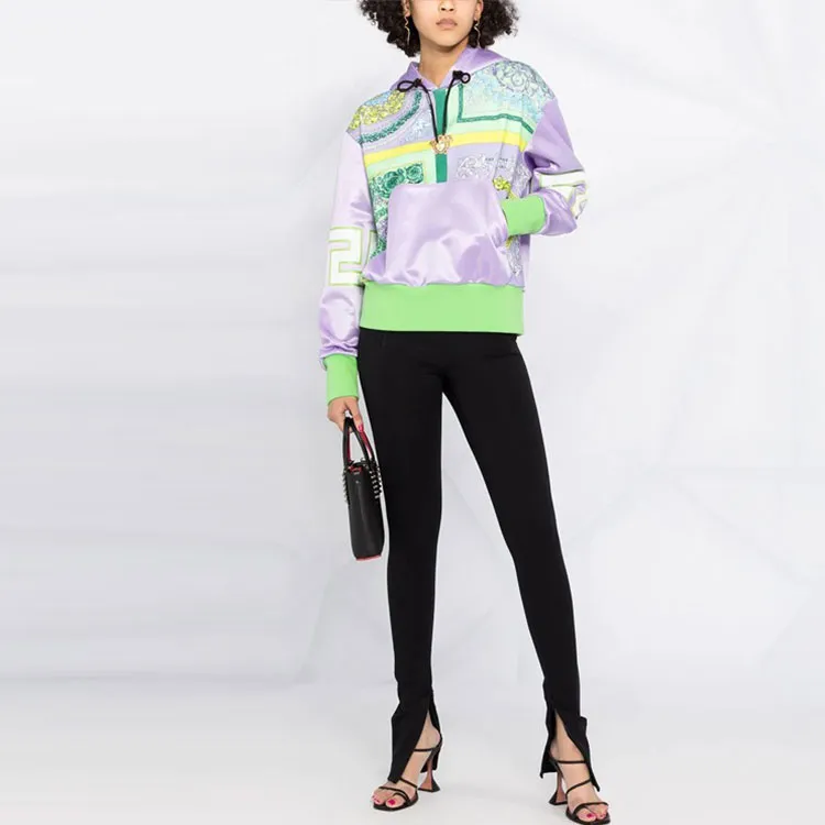 VERSACE Barocco Mosaic Sweatshirt 'Lilac/Green Water'-2