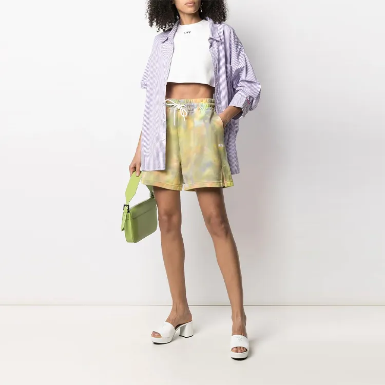 MSGM Micro Logo Printed Tie Dye Shorts-1