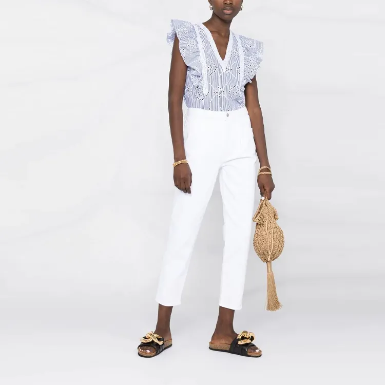 J BRAND SS21 Straight Moderate Casual Pants Women's White-1