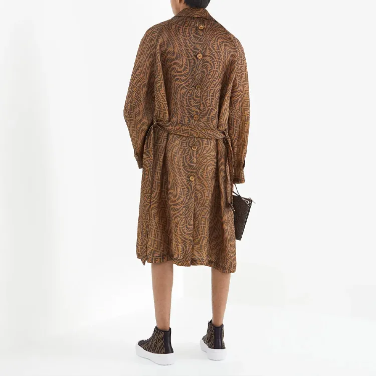 FENDI Trench Coats Men Brown-3