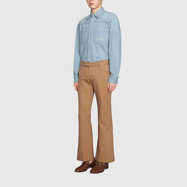 GUCCI Shirts Men Blue-2