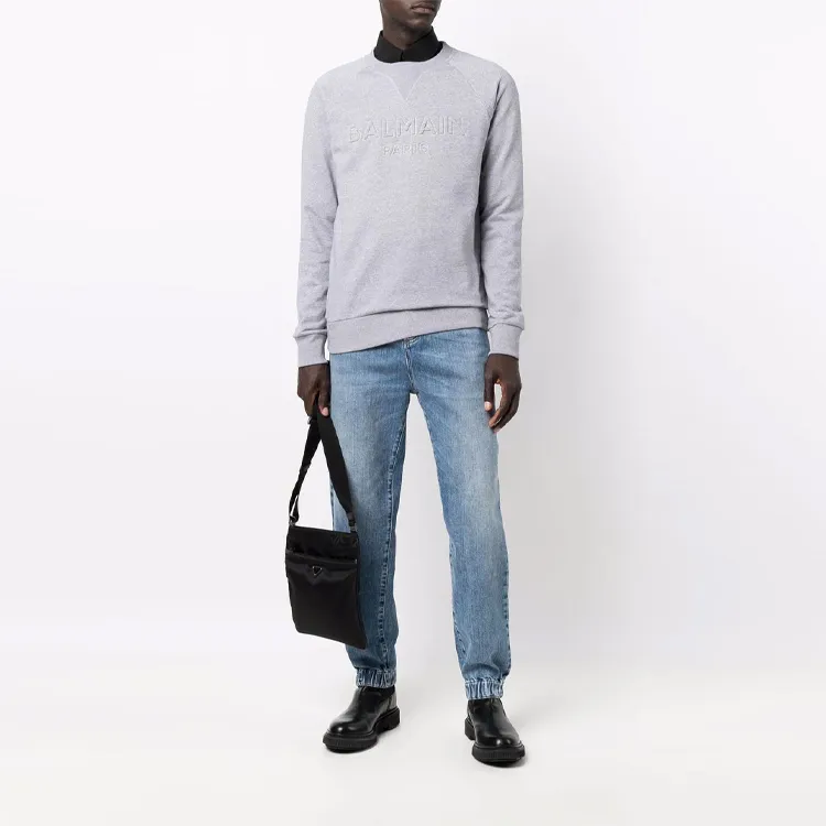 BALMAIN Sweatshirts Men Gray-1