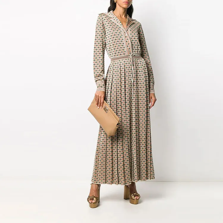 GUCCI Long-Sleeved Dresses Women's Brown-1
