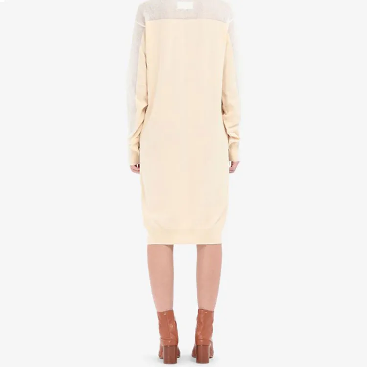 Maison Margiela Long Sleeved Dresses Women's Gray White-2