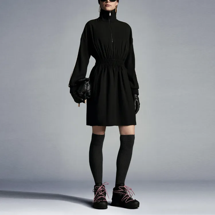 Moncler Long-Sleeved Dresses Women's Black-1