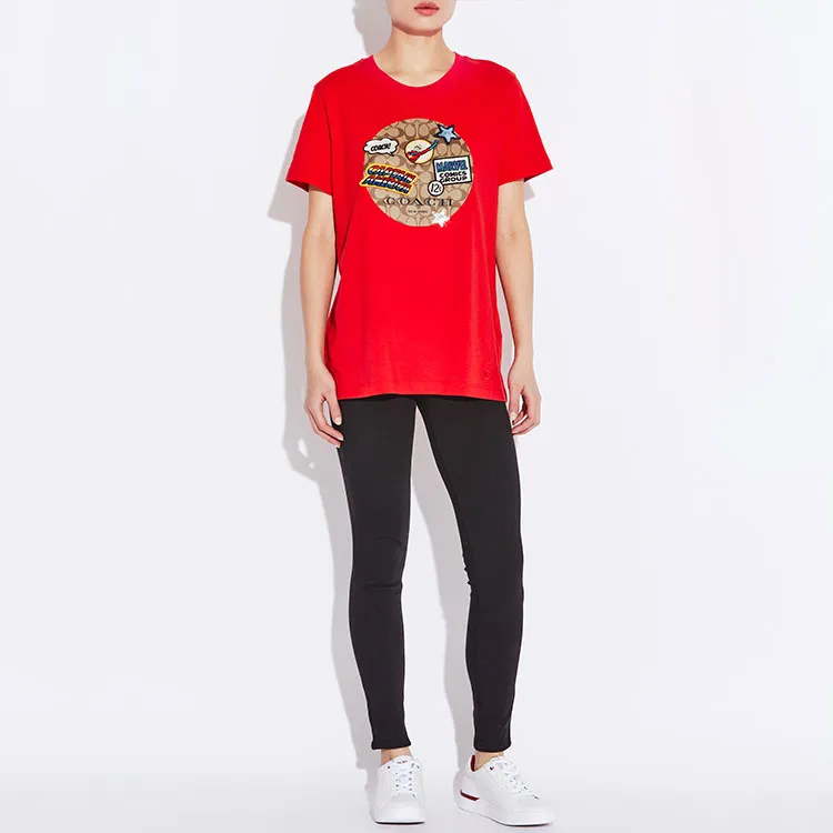 Marvel X COACH T-Shirts Women's Red-1
