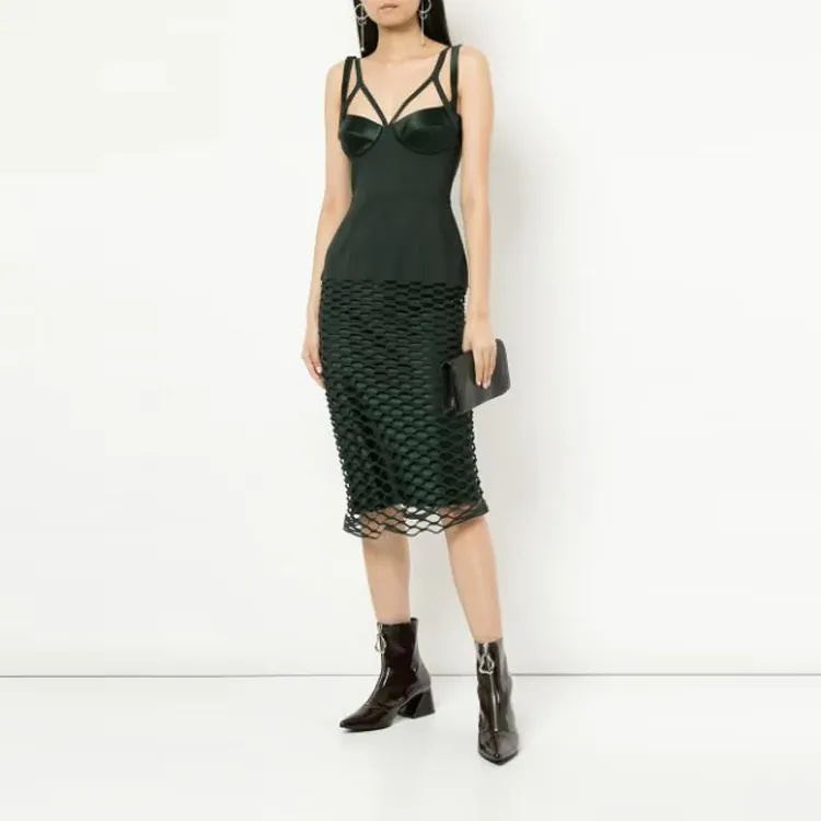 DION LEE Sleeveless Dresses Women's Dark Green-1