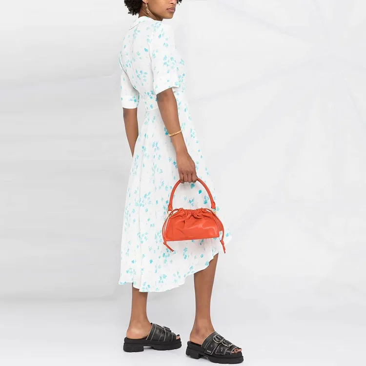 GANNI Short-Sleeved Dresses Women's White-2