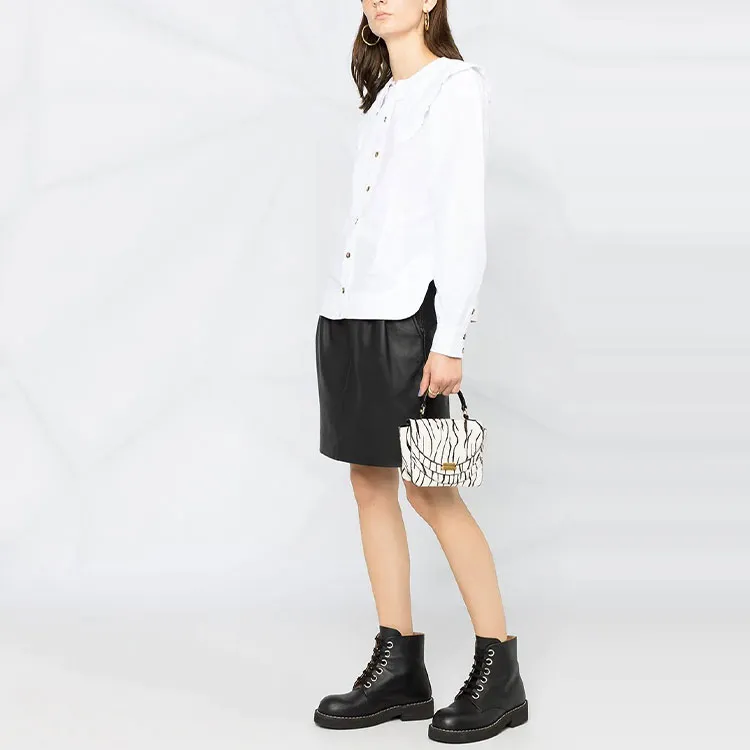 GANNI Oversized collar Buttoned Blouse-2