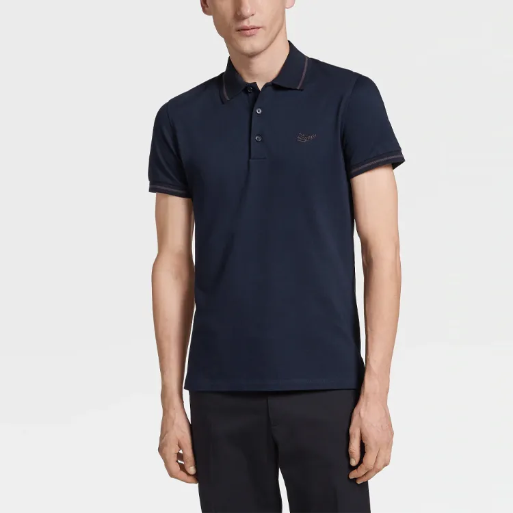 Zegna SS21 Polo Shirt Men's Blue-3