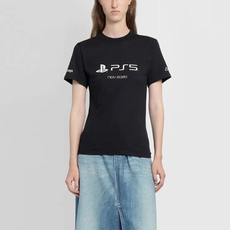Balenciaga Playstation Small Fit Tee 'Black/White'-2