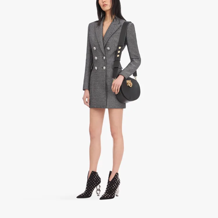 BALMAIN Long-Sleeved Dresses Women's Silver Gray-1