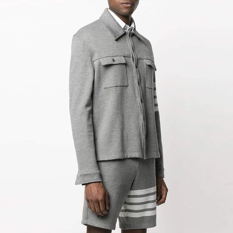 THOM BROWNE 4 Bar Stripe Cotton jersey Jacket-3
