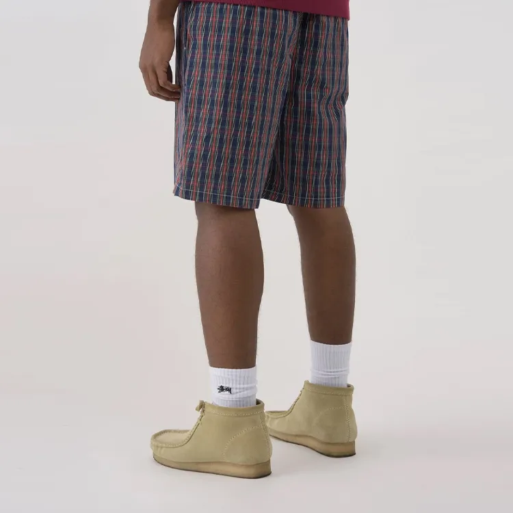 Stussy Casual Shorts Men Red Blue Plaid-3
