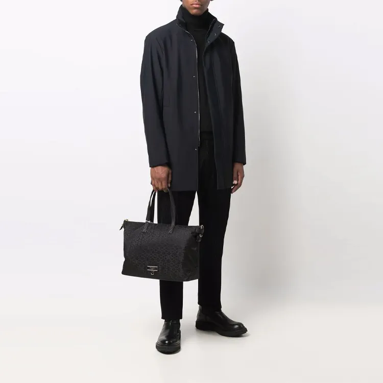 EMPORIO ARMANI High Neck Zipped Mid Length Coat-1