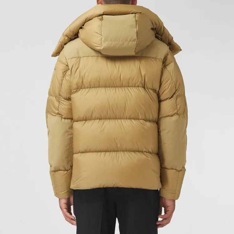 Burberry Detachable Sleeve Check Hooded Puffer Jacket-3